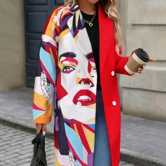 Women Casual Fall/Winter Long Sleeve Regular Outing Overcoat - Picture 6 of 7